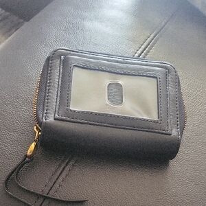 Black Leather Hobo Wallet